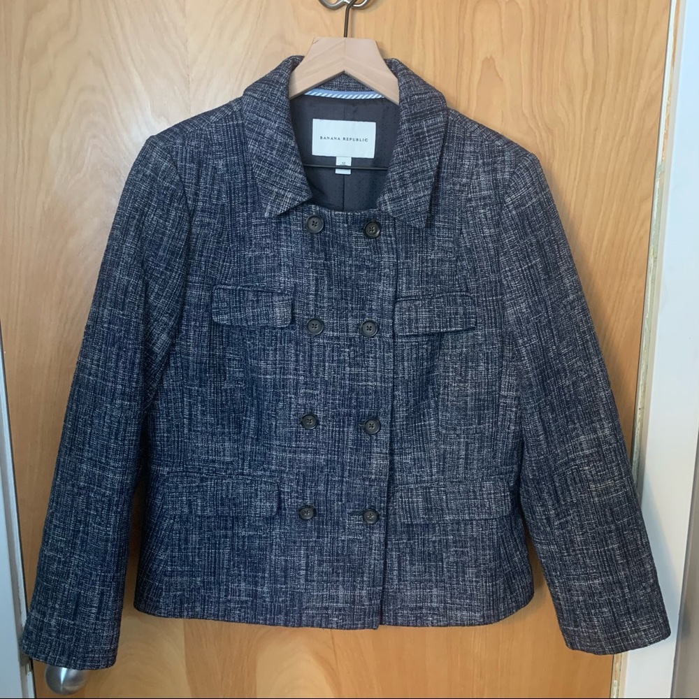 Banana Republic Navy Knit Skirt Suit